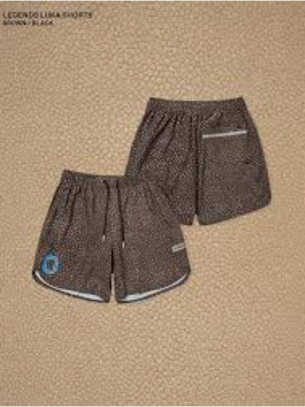 NWT Overtime x Legends Luka Men's Brown Patterned Athletic Shorts